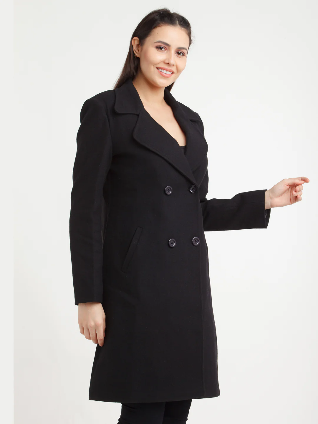 Black Solid Coat - Image 3