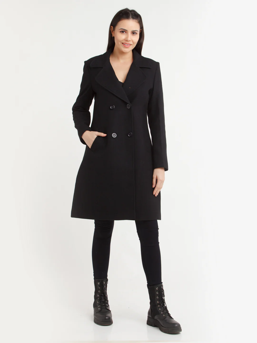 Black Solid Coat - Image 5