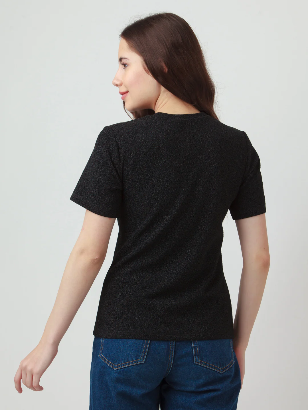 Black Solid Cut Out Top - Image 4