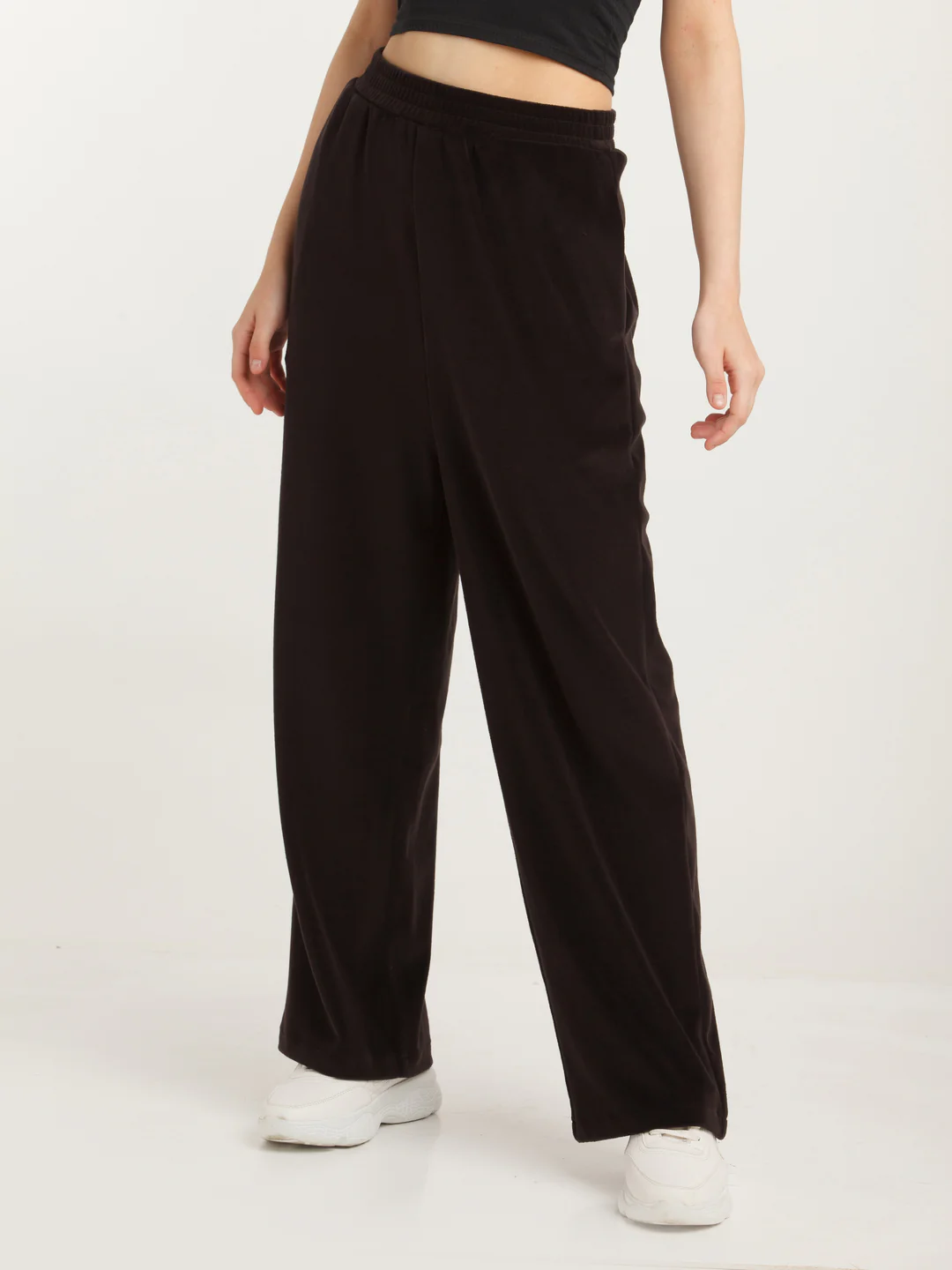 Black Solid Elasticated Trouser - Image 2