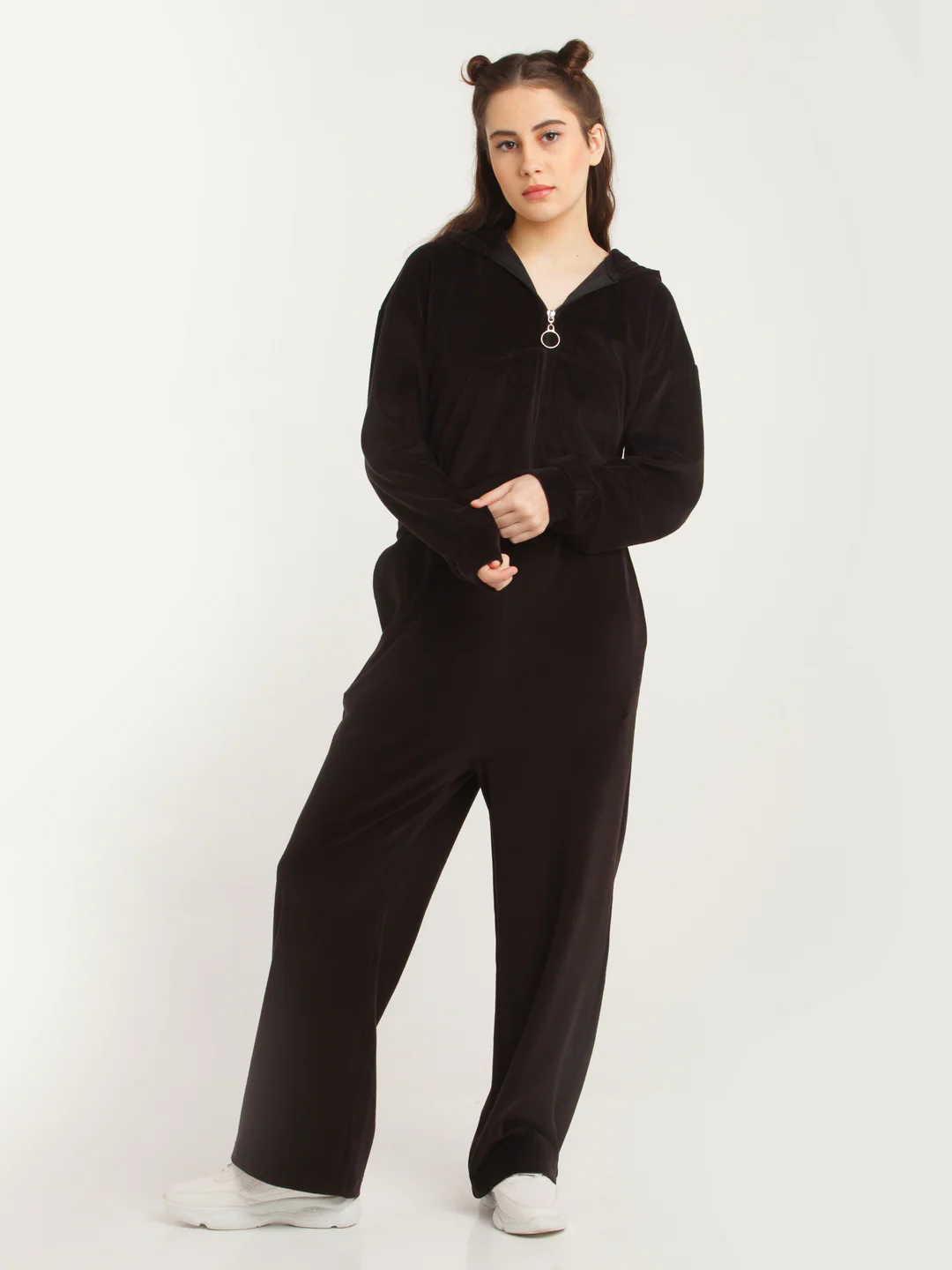 Black Solid Elasticated Trouser - Image 5