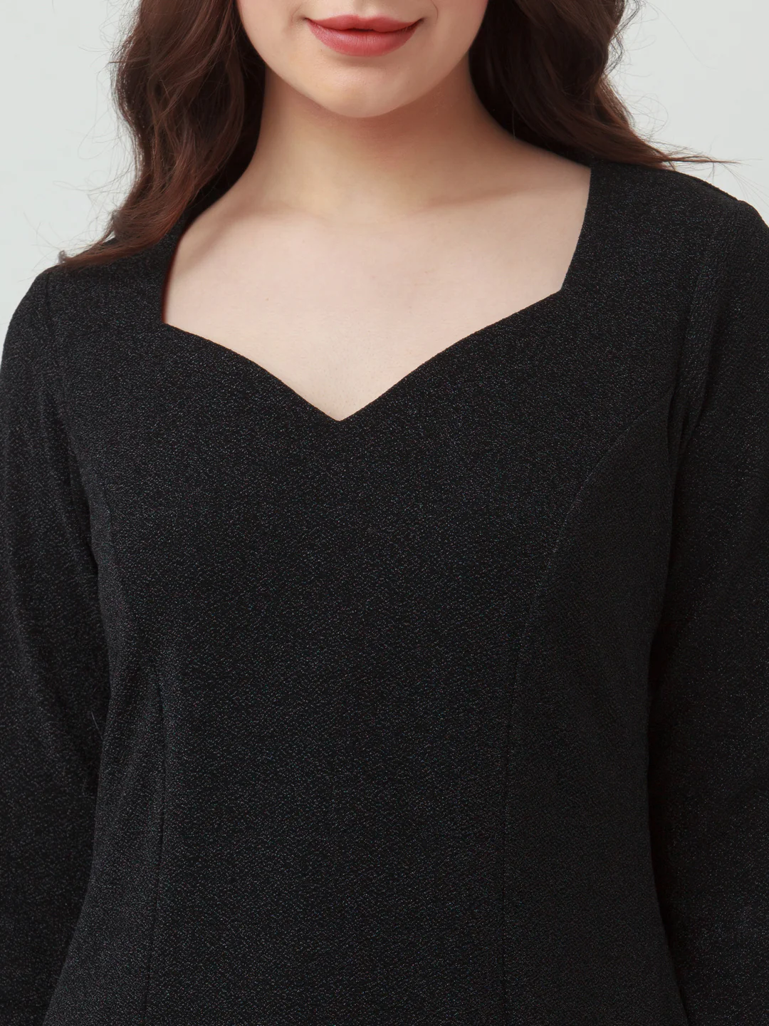 Black Solid Fitted Short Dress - Image 6
