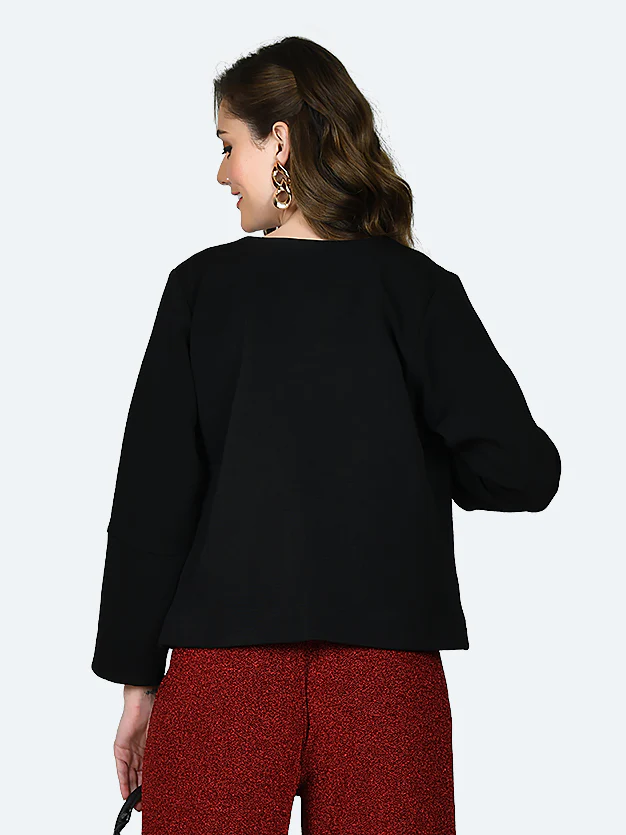 Black Solid Jacket - Image 4