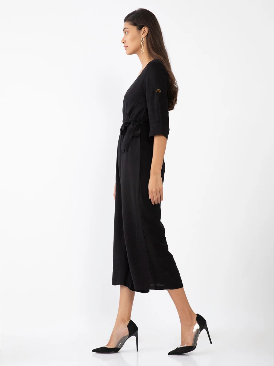 Black Solid Jumpsuit - Image 3