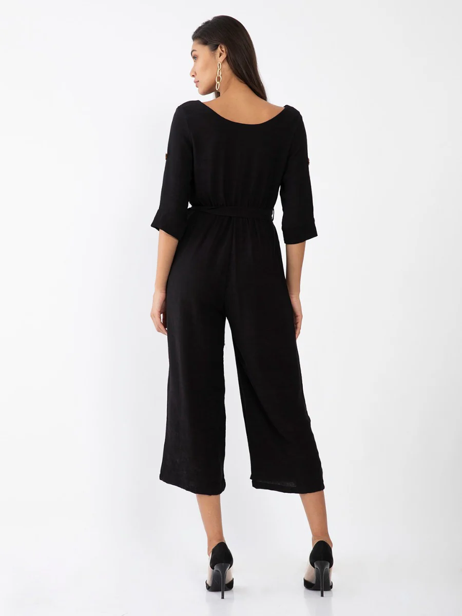 Black Solid Jumpsuit - Image 4