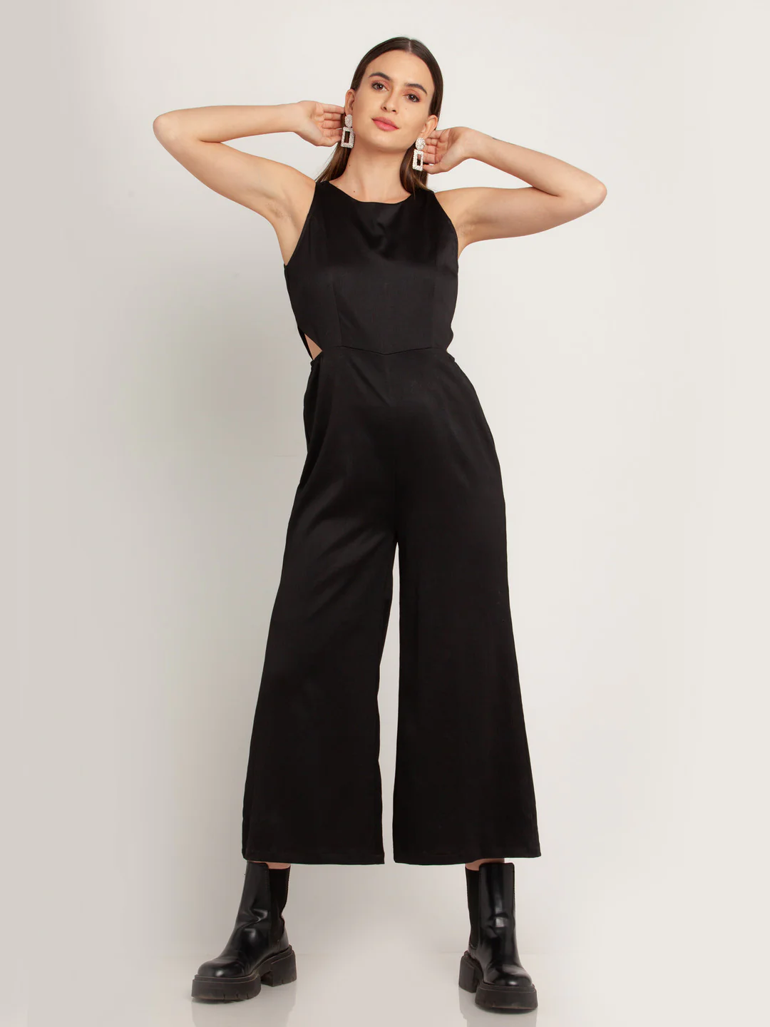 Black Solid Jumpsuit