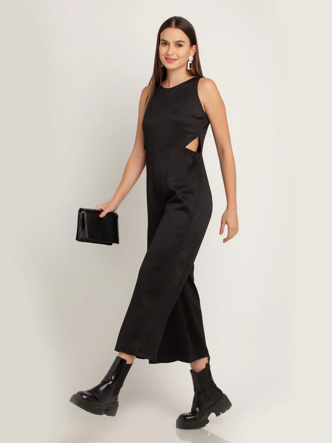 Black Solid Jumpsuit - Image 3