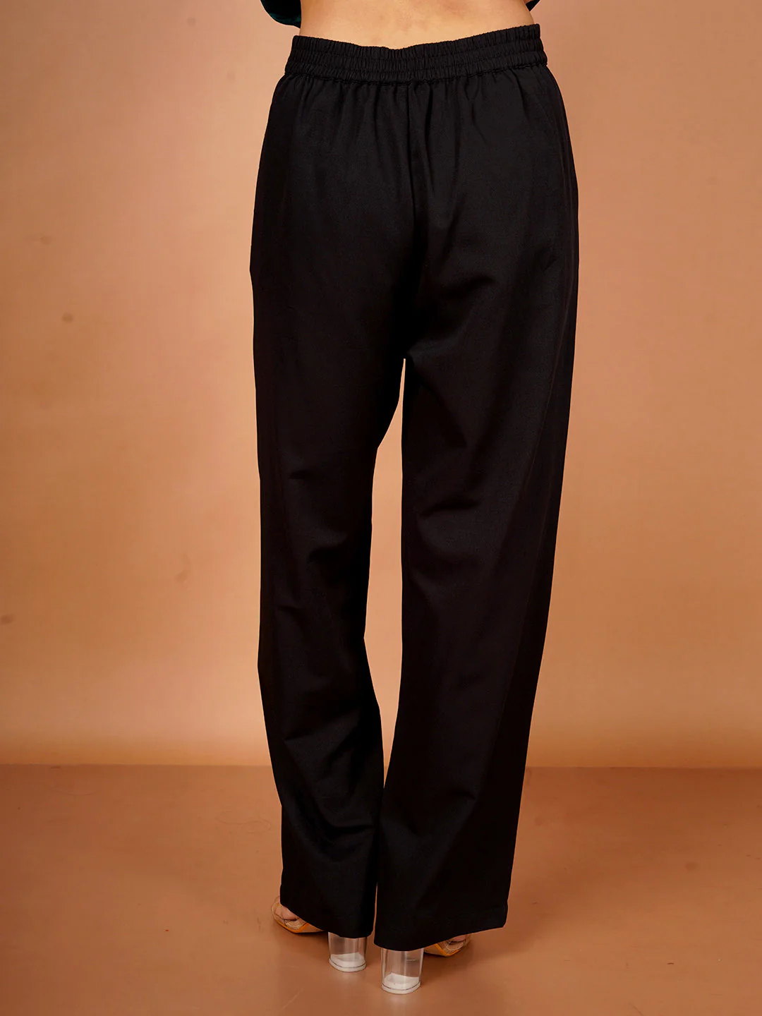 Black Solid Parallel Trouser - Image 4