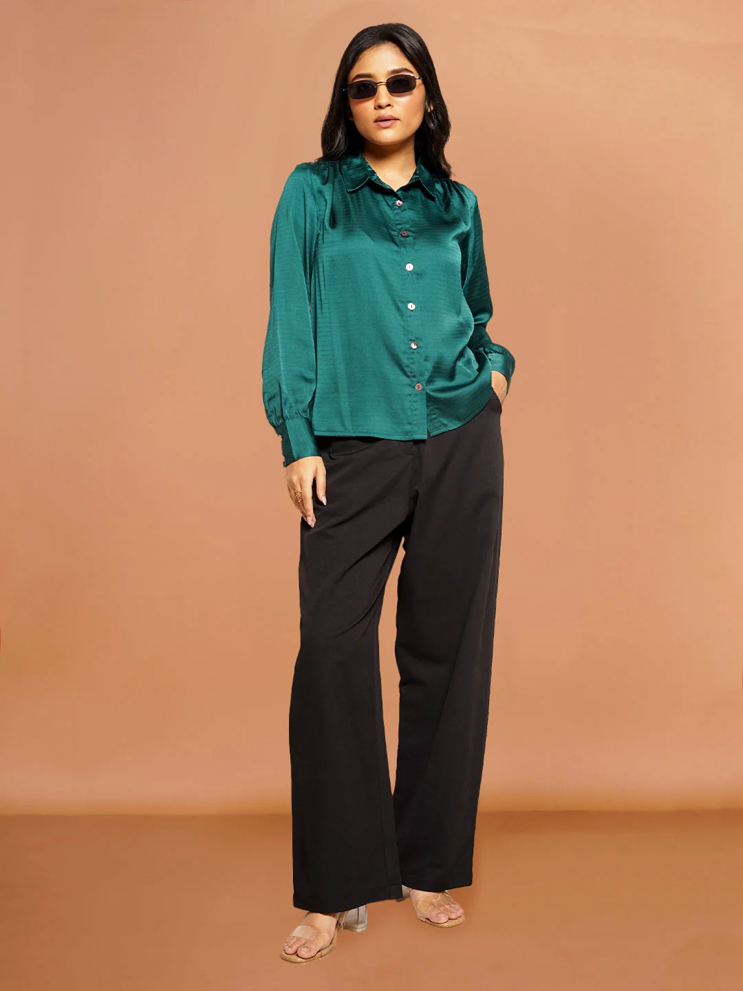 Black Solid Parallel Trouser - Image 5