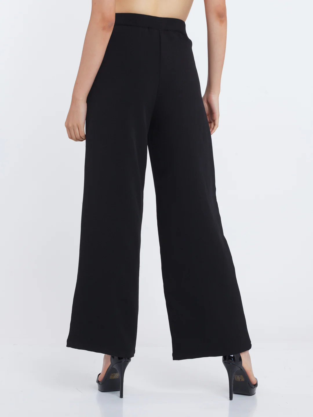 Black Solid Pleated Trouser - Image 4