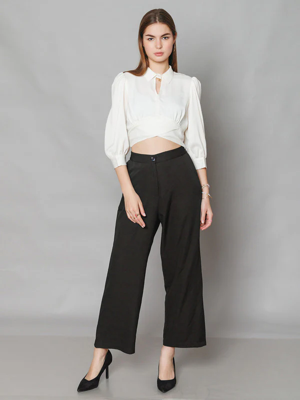 Black Solid Regular Fit Trouser - Image 5