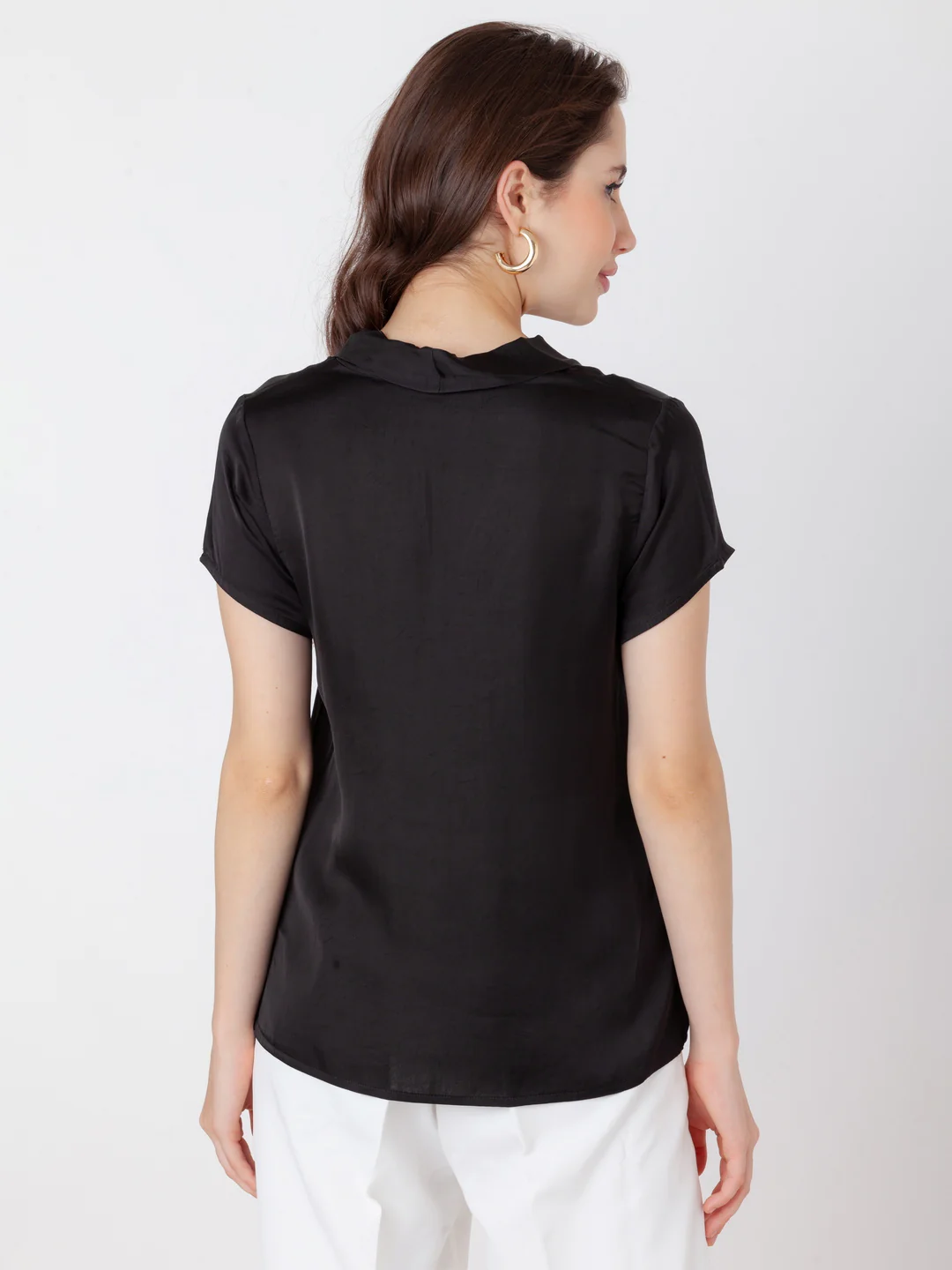 Black Solid Regular Top - Image 4