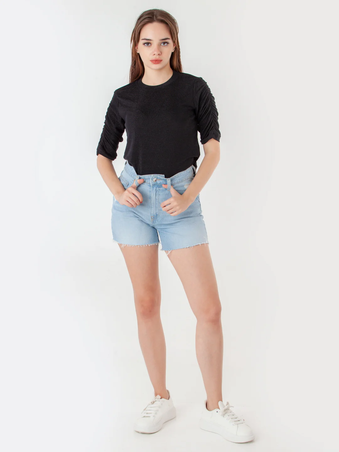 Black Solid Regular Top
