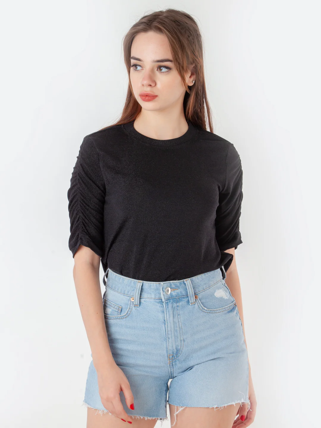 Black Solid Regular Top - Image 2