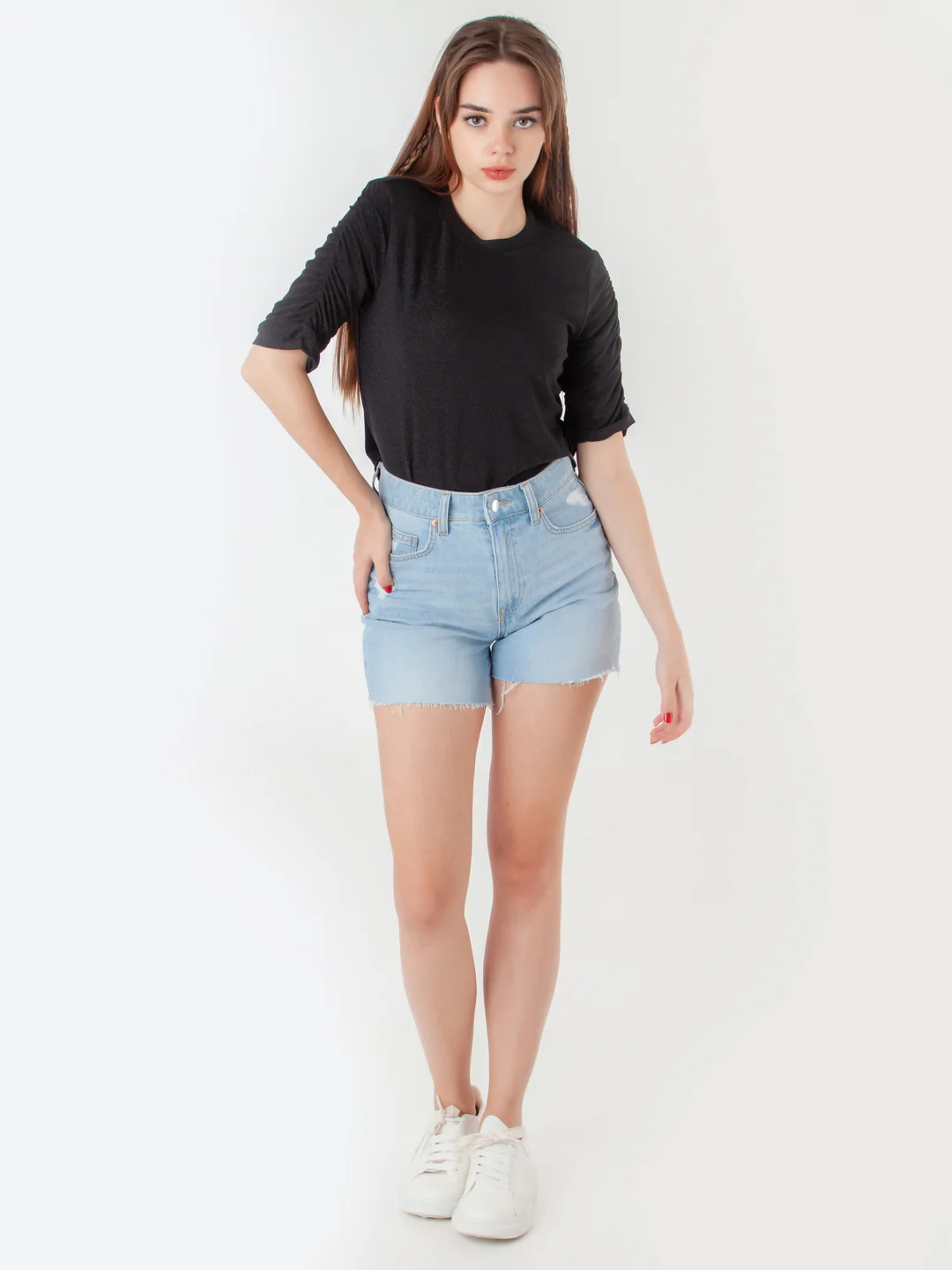 Black Solid Regular Top - Image 5