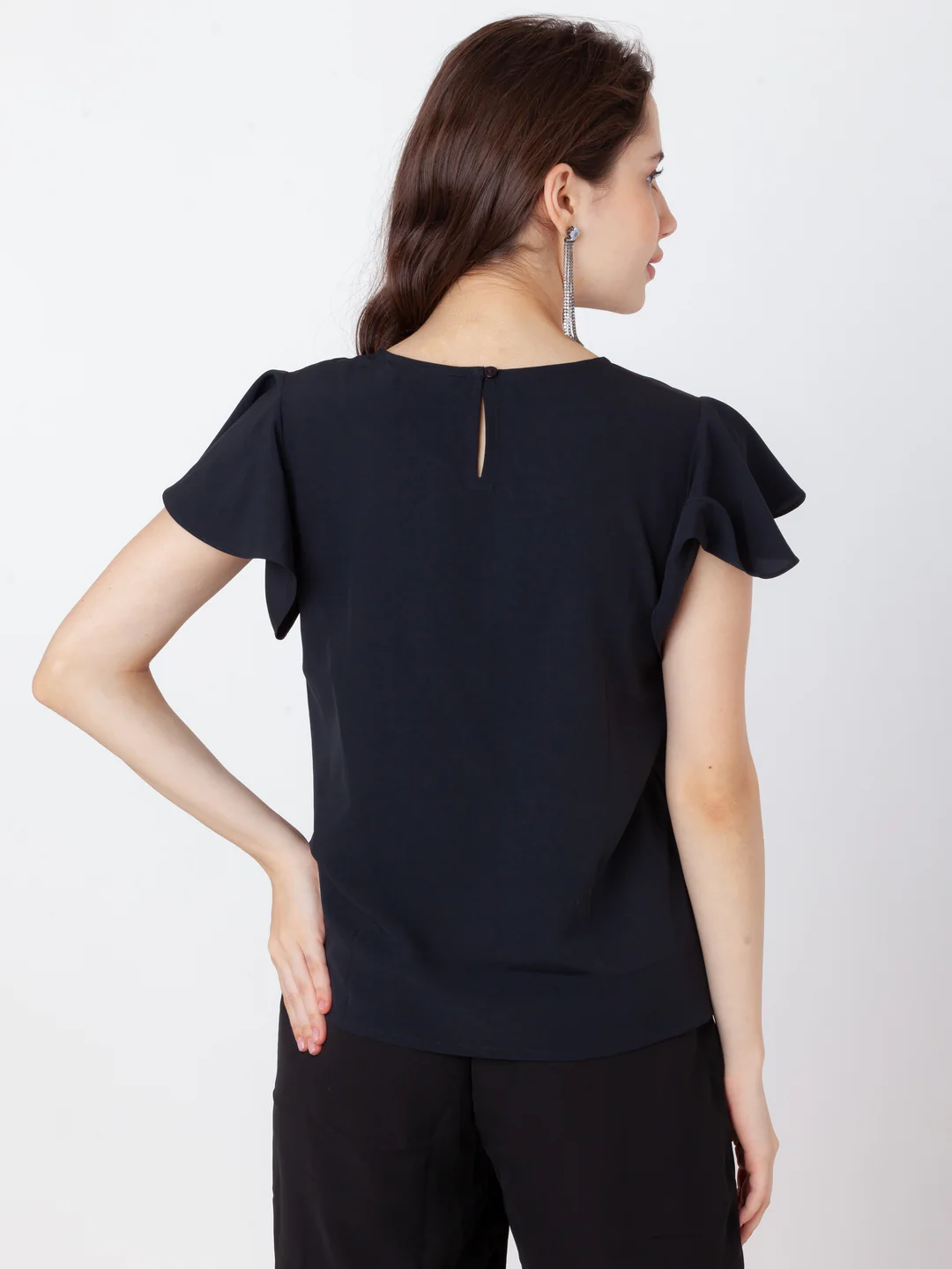 Black Solid Regular Top - Image 4