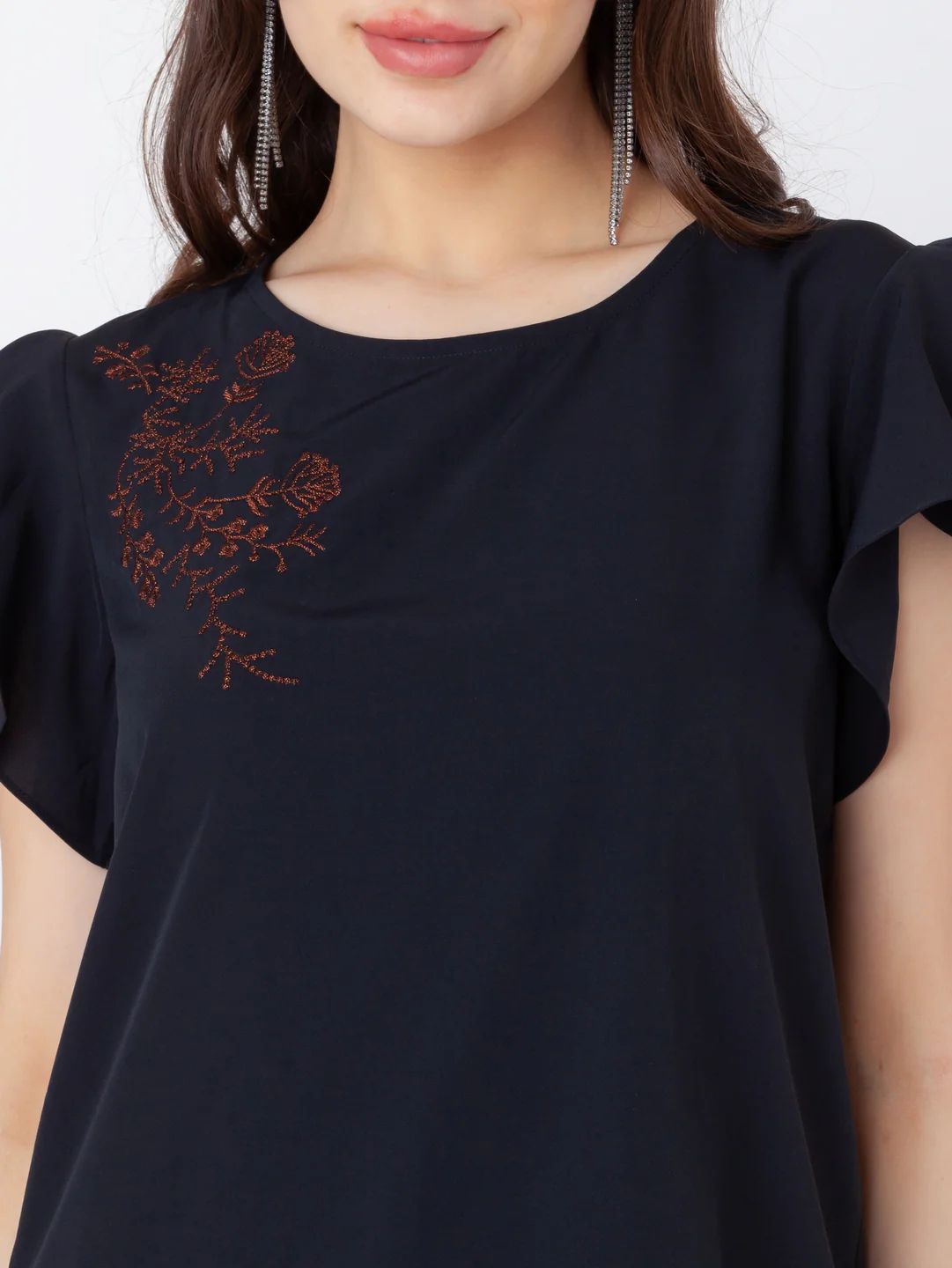 Black Solid Regular Top - Image 6