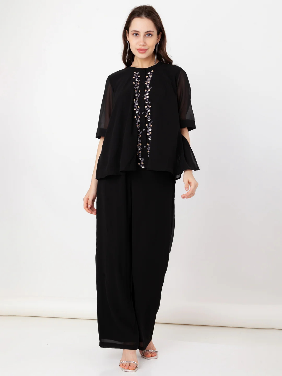 Black Solid Regular Trouser