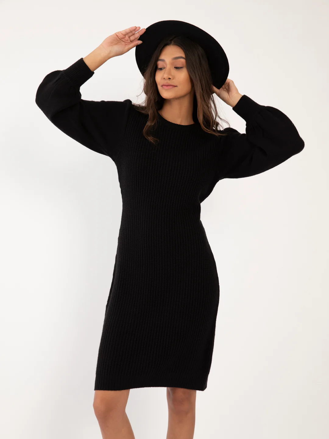 Black Solid Short Dress