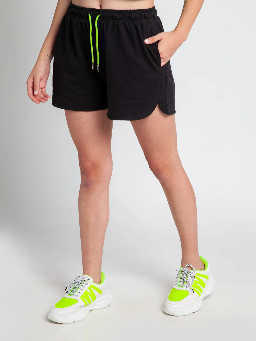 Black Solid Shorts - Image 3