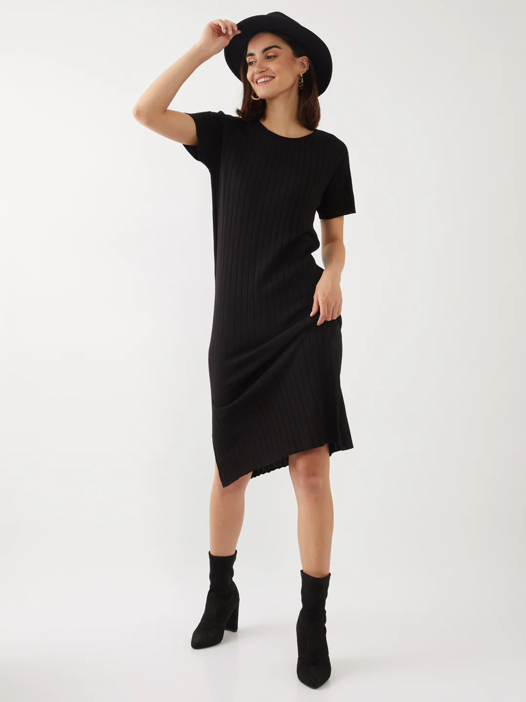 Black Solid Straight Midi - Image 4