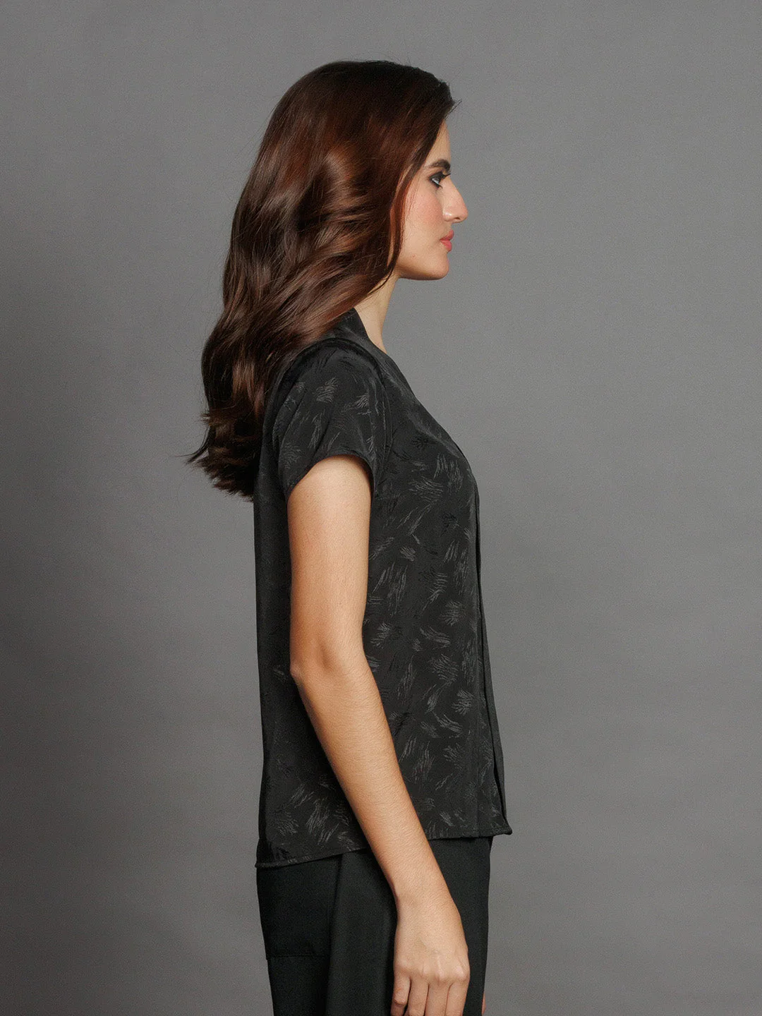 Black Solid Straight Top - Image 3