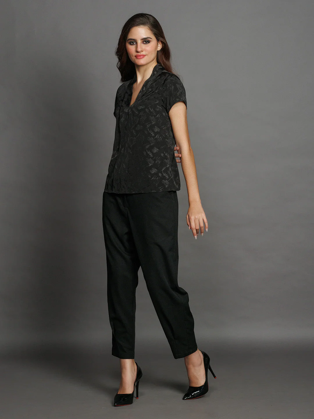 Black Solid Straight Top - Image 5