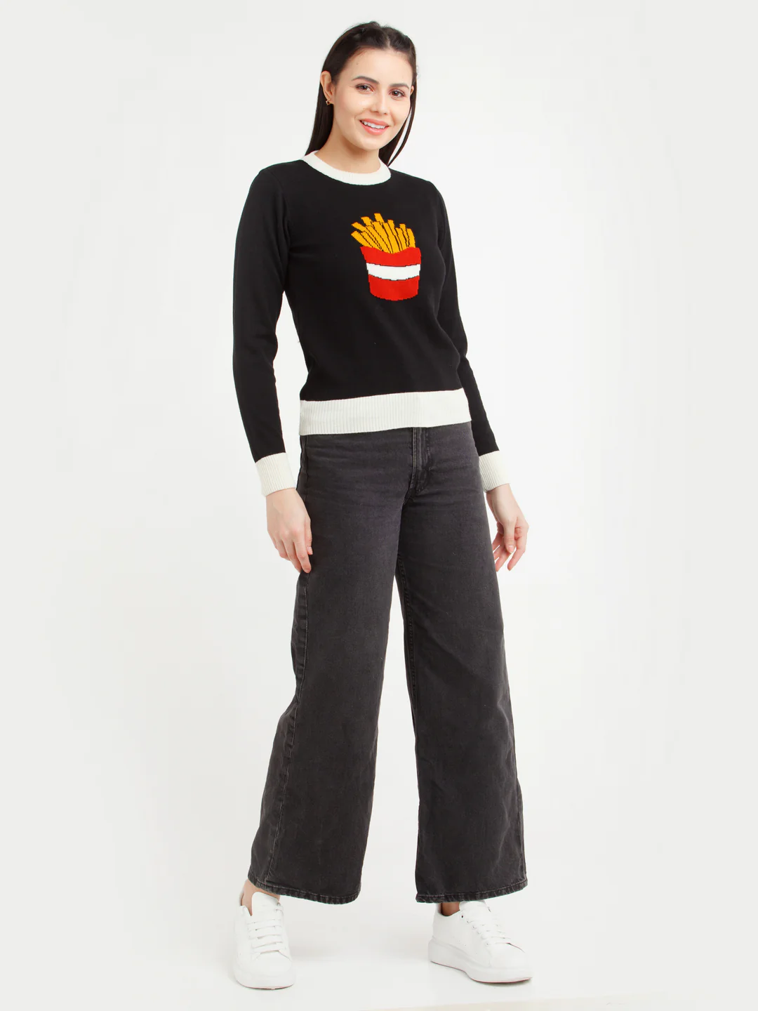 Black Solid Sweater - Image 5