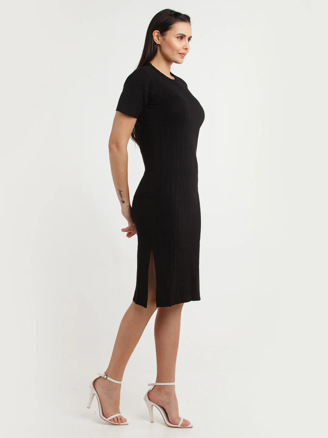 Black Solid Sweater - Image 3