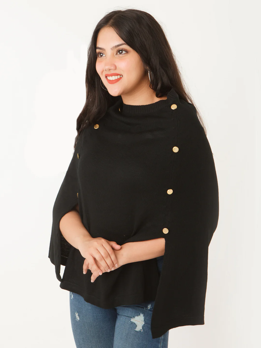 Black Solid Sweater - Image 2