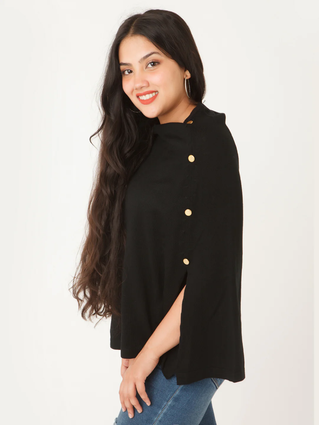 Black Solid Sweater - Image 3