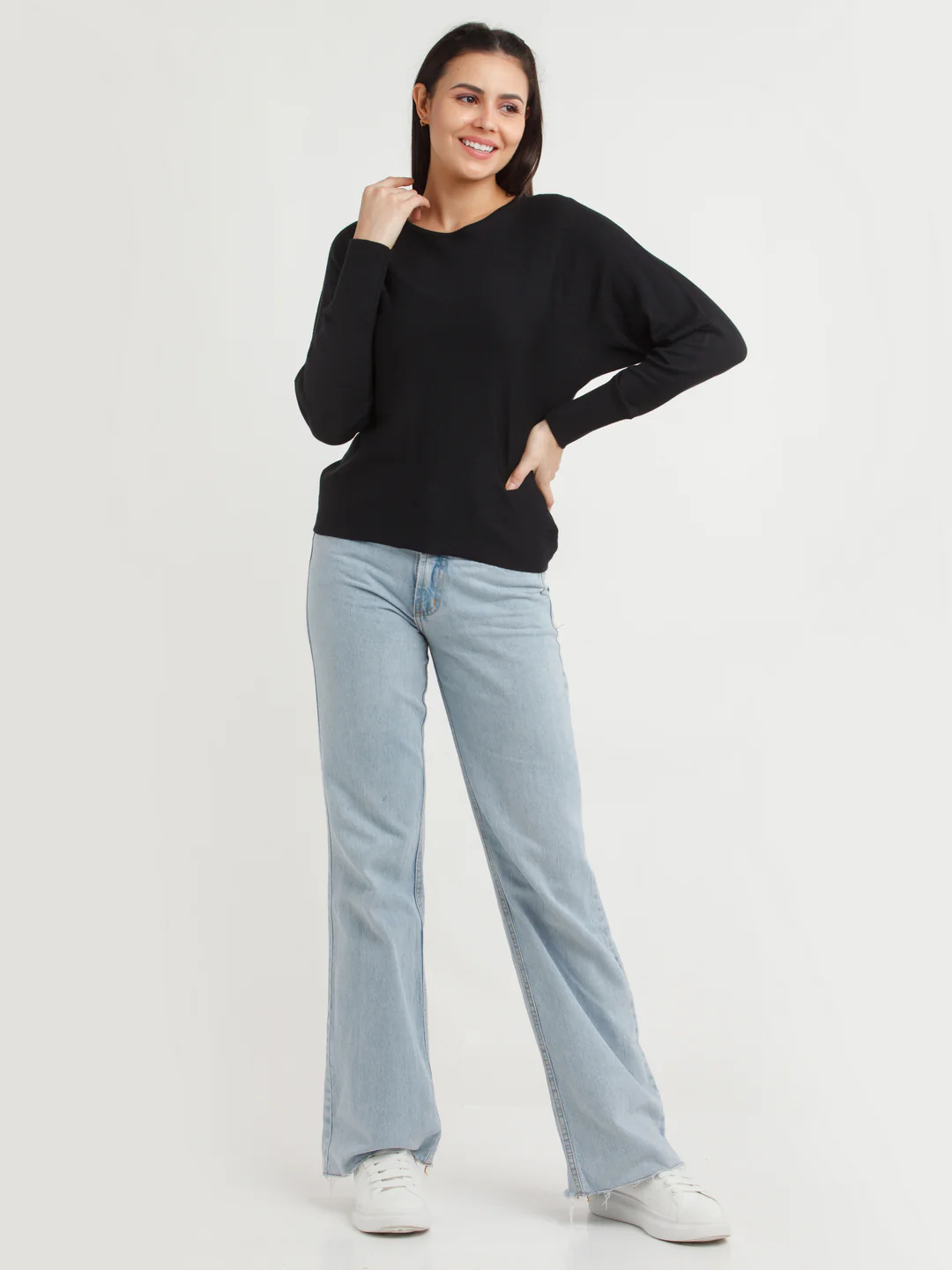 Black Solid Sweater - Image 5