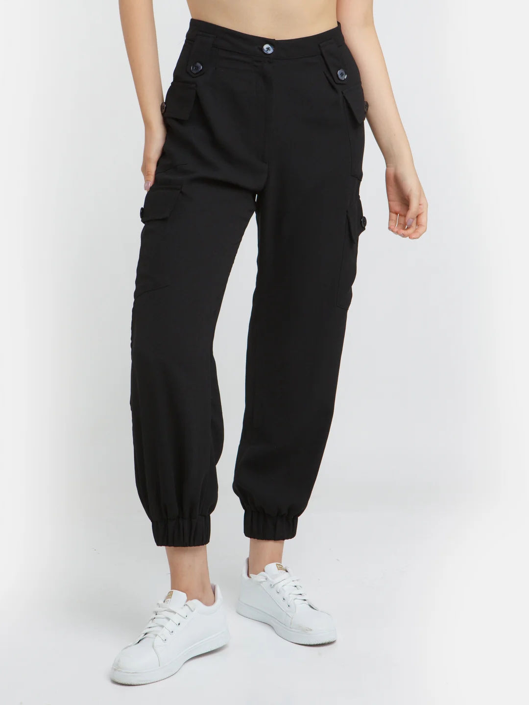 Black Solid Trouser - Image 2