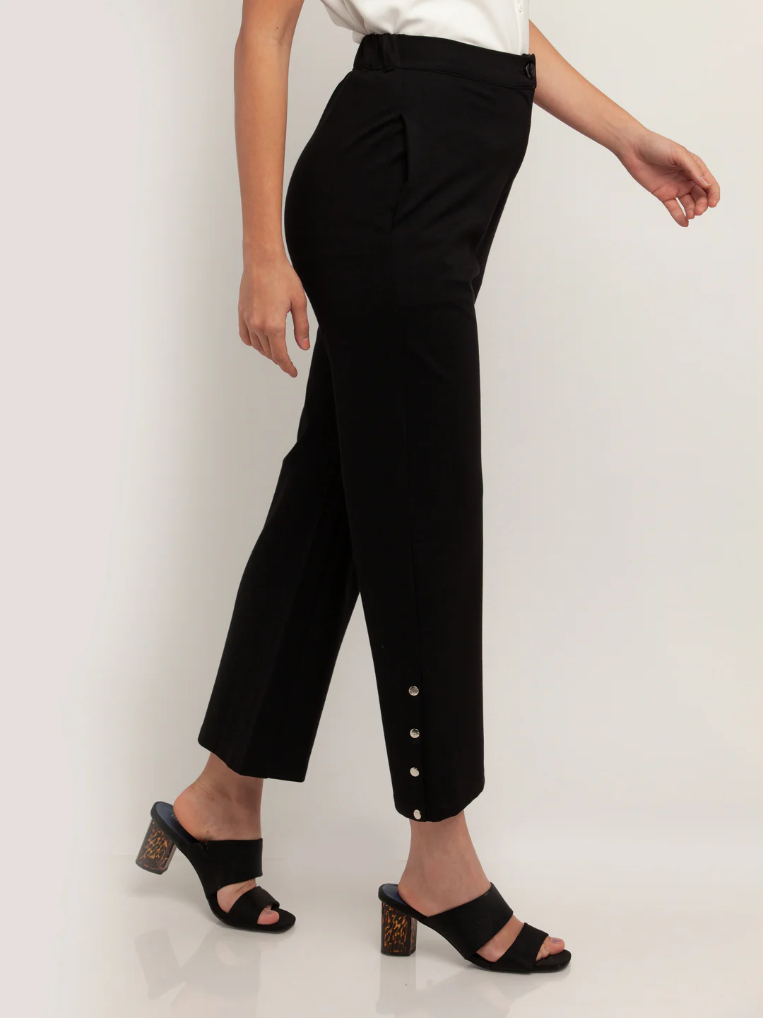 Black Solid Trousers - Image 3