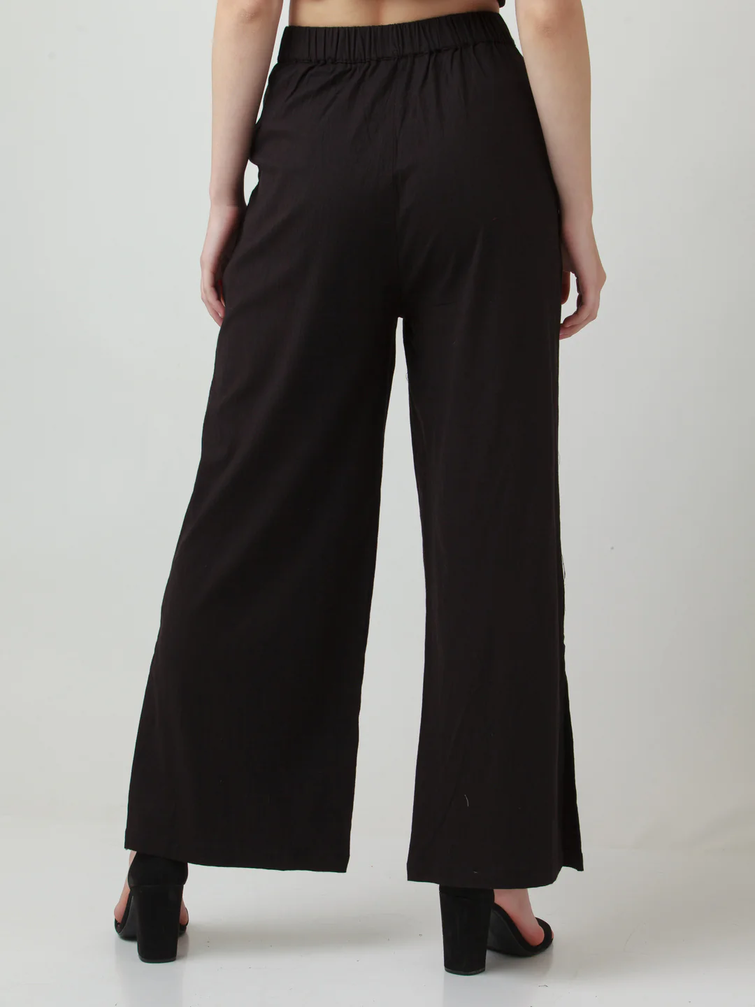 Black Solid Trousers - Image 5