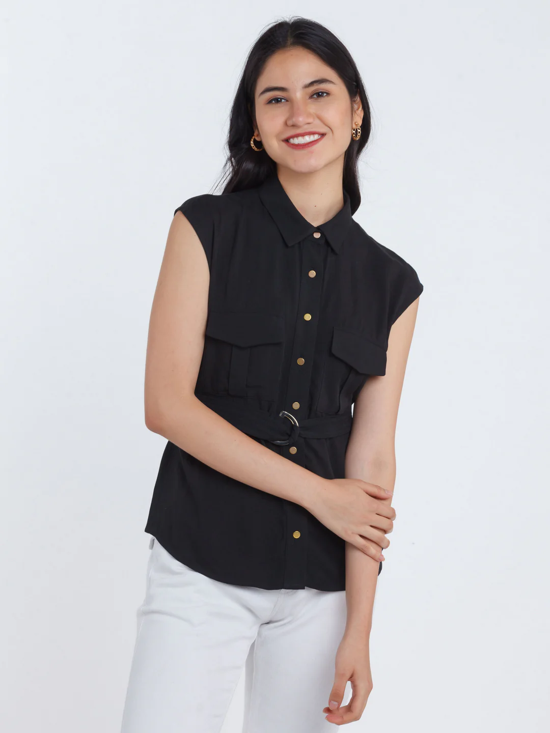 Black Solid Utility Top - Image 5