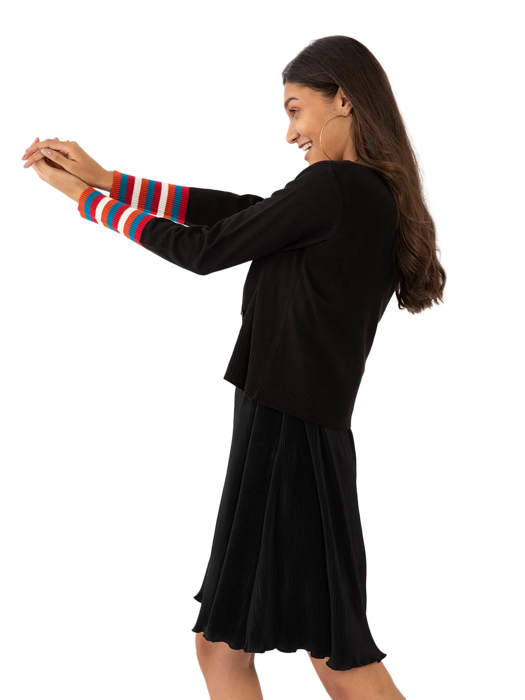 Black Striped Cardigan - Image 3