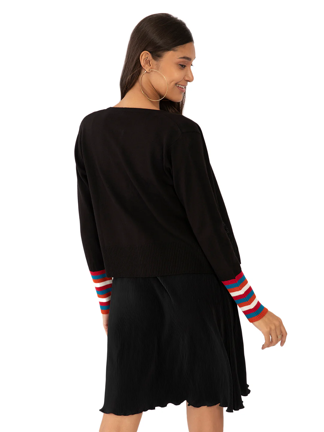 Black Striped Cardigan - Image 4