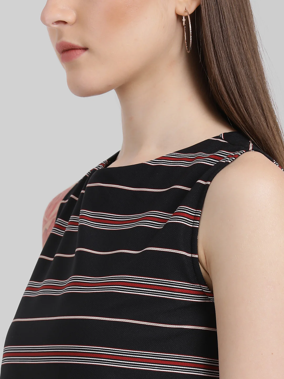 Black Striped Regular Jumpsuit - Image 6