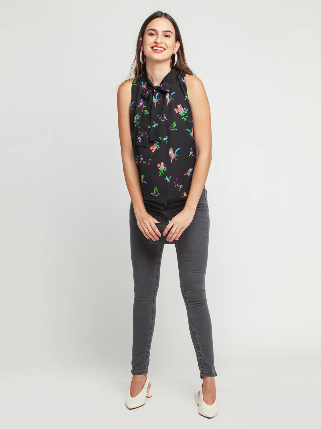 Black Striped Tie-Up Top - Image 5