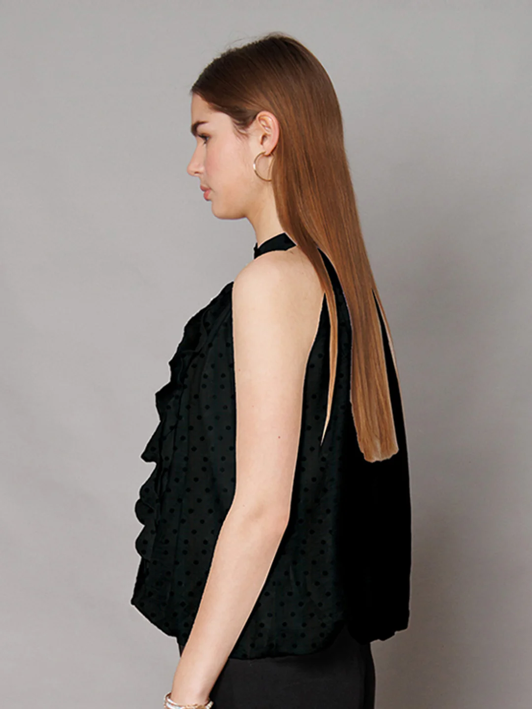 Black Textured Relaxed Fit Top - Image 3