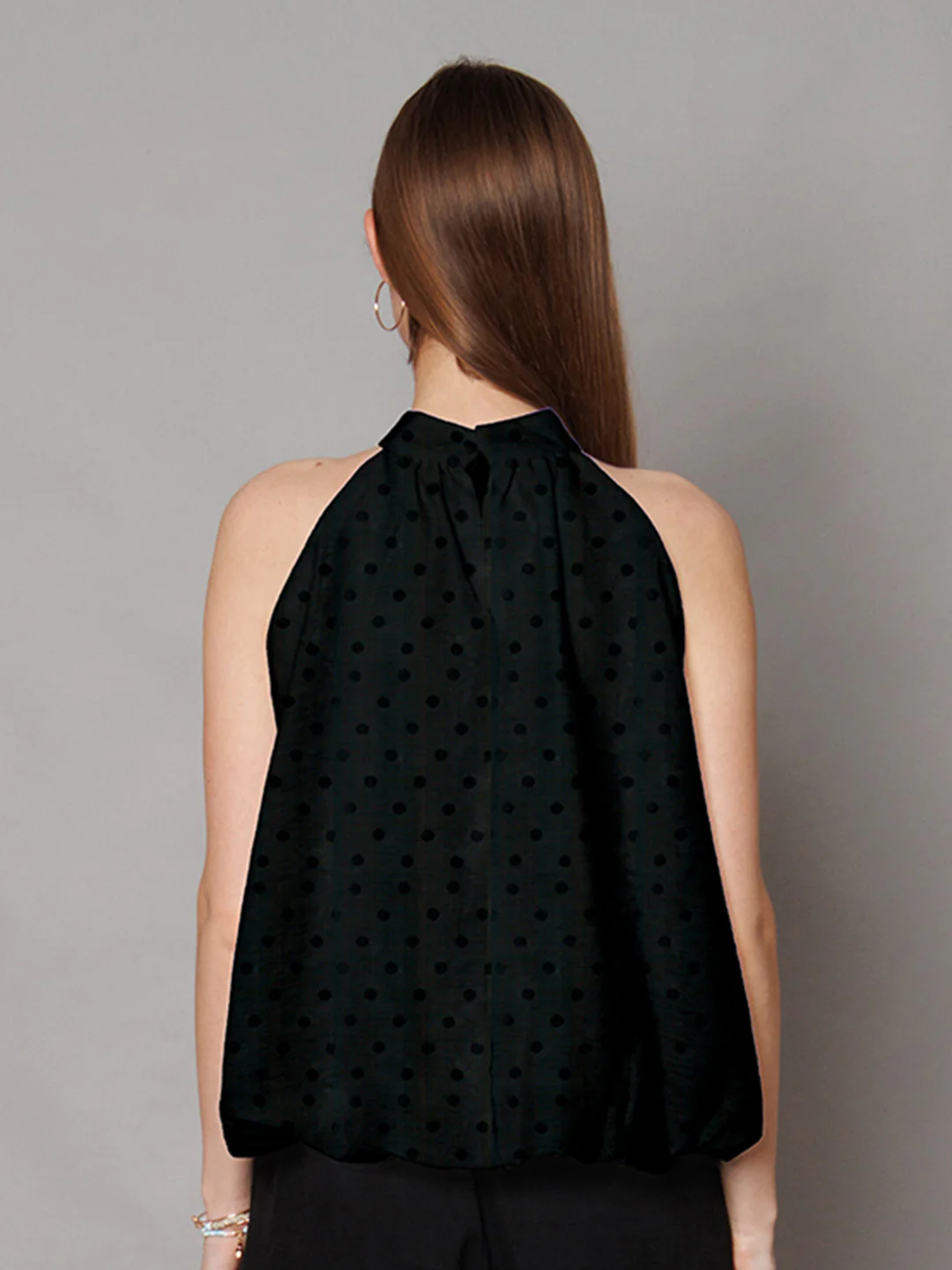 Black Textured Relaxed Fit Top - Image 4