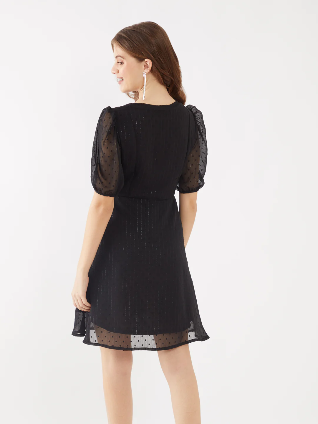 Black Tie-Up Short Dress - Image 4