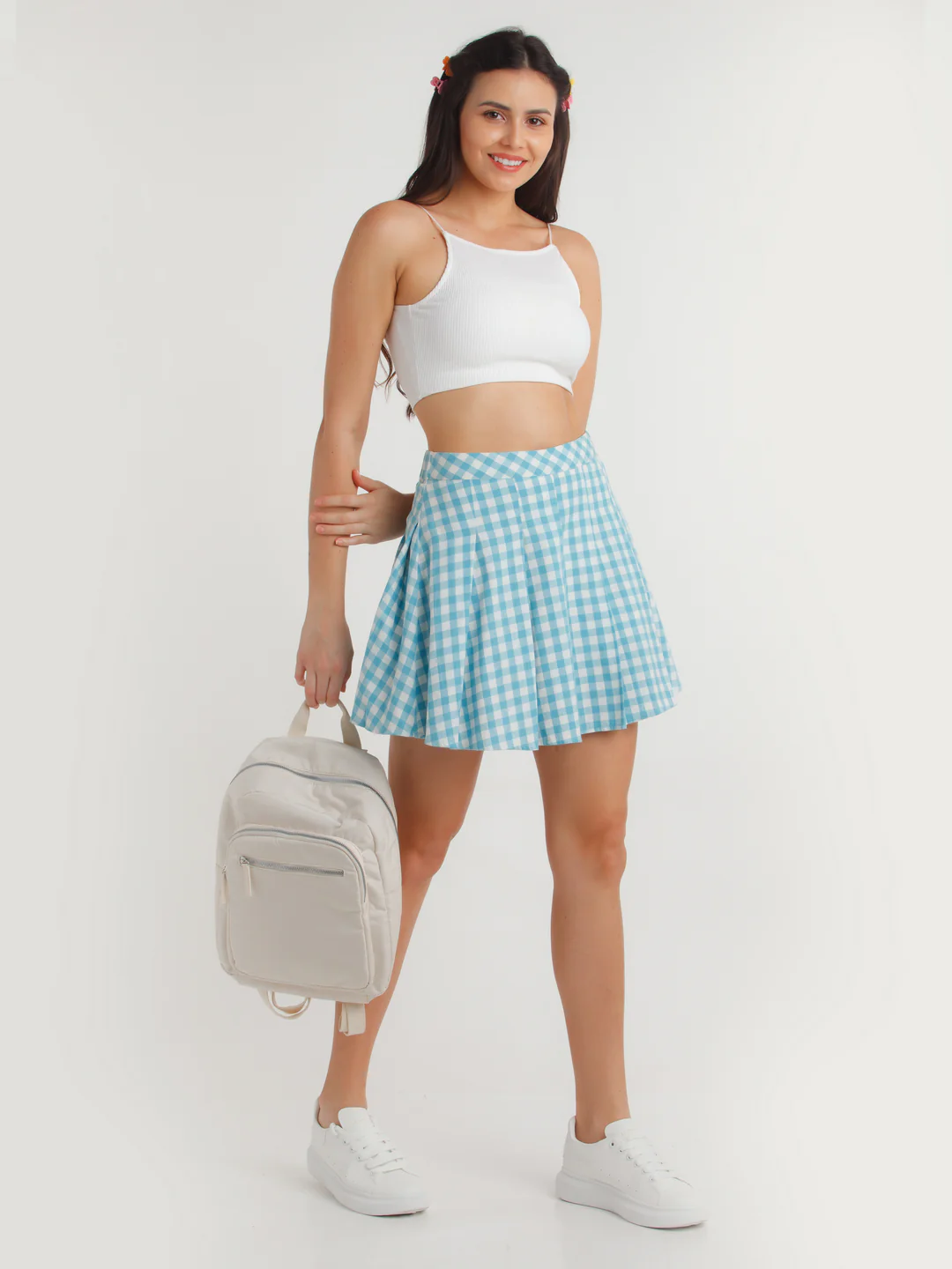 Blue Checked Skirt - Image 5