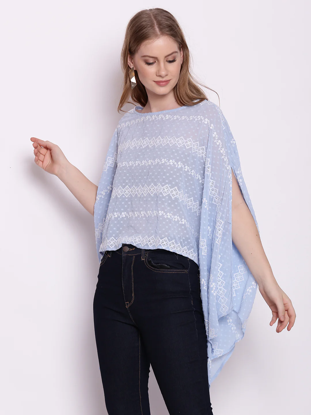 Blue Embroidered Shrug - Image 2