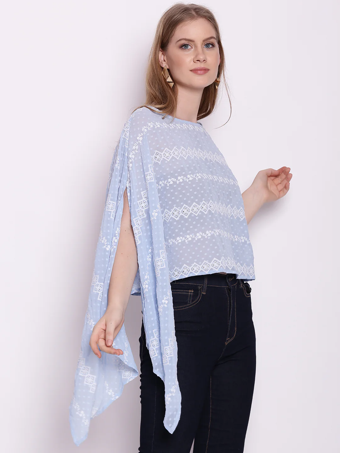 Blue Embroidered Shrug - Image 3