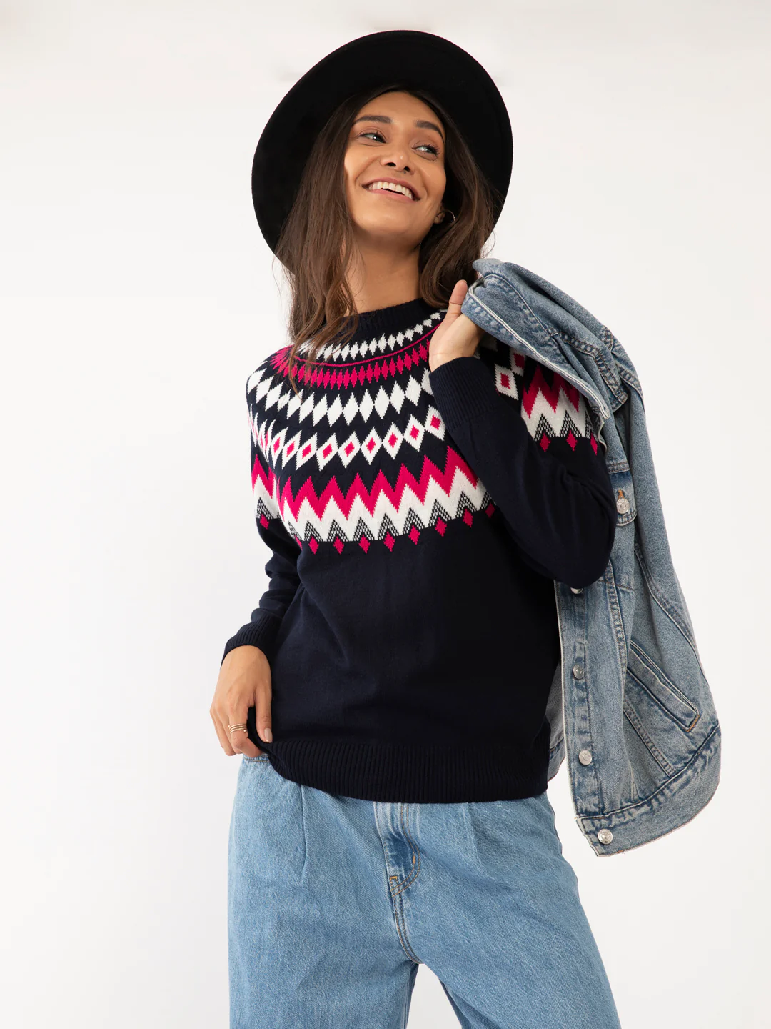 Blue Jacquard Sweater - Image 2