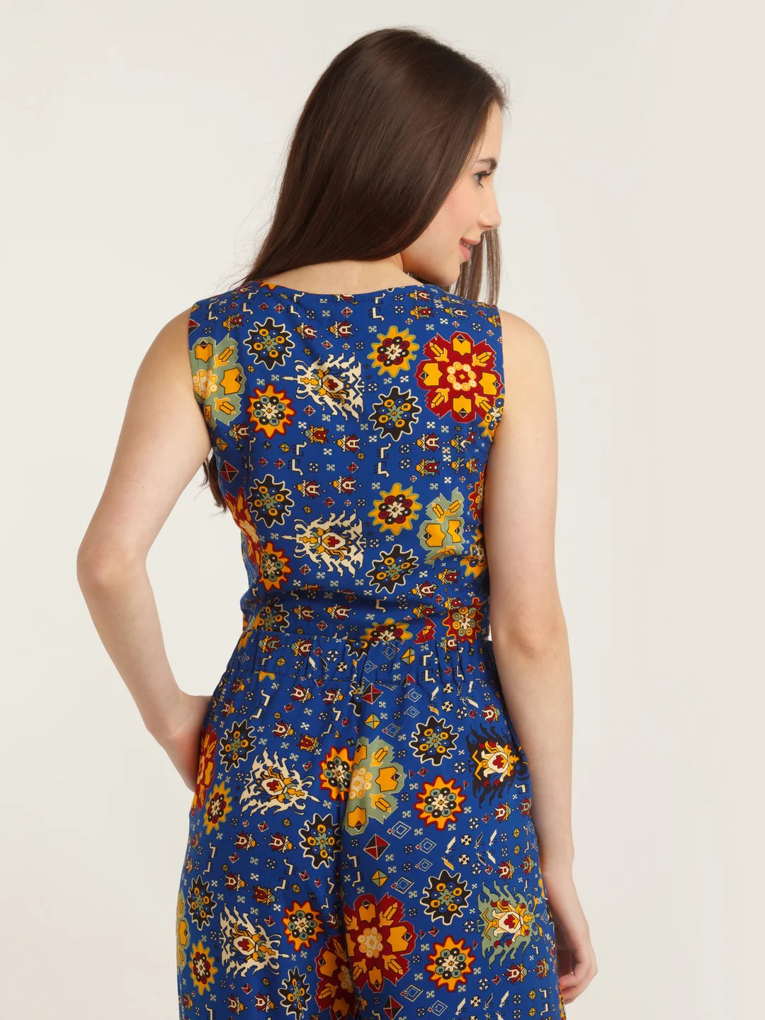 Blue Printed Crop Top - Image 5