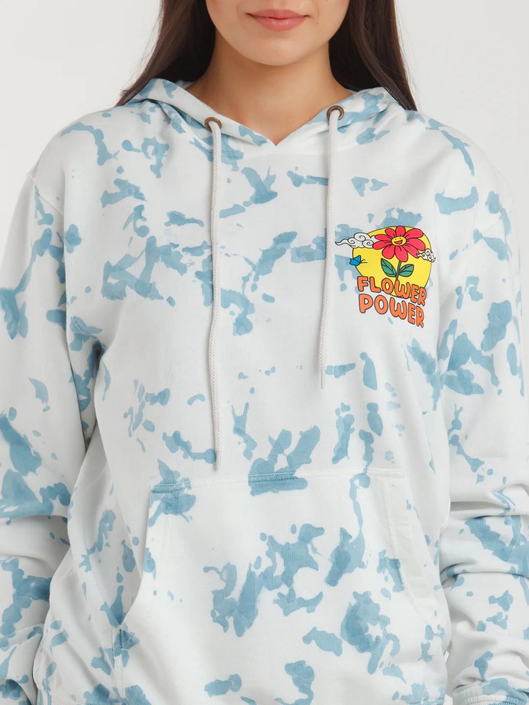 Blue Printed Hoodie - Image 6