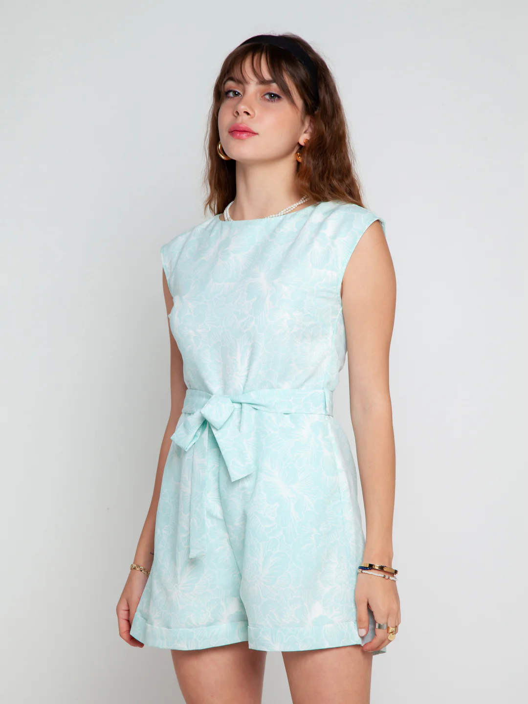Blue Printed Jumpsuit - Image 3